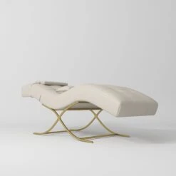 Manufakturo Elegance Lash Bed – Gold Frame & Adjustable Headrest Cappuccino(Manufakturo Elegance Lash Bed Gold Frame Adjustable Headrest Cappuccino)