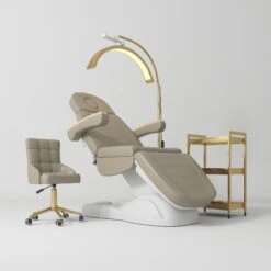 Manufakturo Grace Brown The Complete Salon Set - Beauty Bed, Chair, Moonlight & Trolley(Manufakturo Grace Brown The Complete Salon Set Beauty Bed Chair Moonlight Trolley)