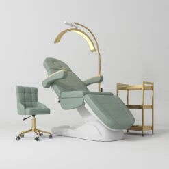 Manufakturo Grace Olive The Complete Salon Set - Beauty Bed, Chair, Moonlight & Trolley(Manufakturo Grace Olive The Complete Salon Set Beauty Bed Chair Moonlight Trolley)