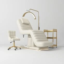 Manufakturo Grandeur Creamy The Complete Studio Set - Beauty Bed, Chair, Moonlight & Trolley(Manufakturo Grandeur Creamy The Complete Studio Set Beauty Bed Chair Moonlight Trolley)