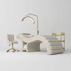 Manufakturo Luxe Cappuccino Complete Salon Set - Lash Beauty Bed, Chair, Moonlight & Trolley(Manufakturo Luxe Cappuccino Complete Salon Set Lash Beauty Bed Chair Moonlight Trolley)