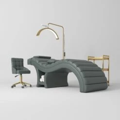 Manufakturo Luxe Navy Complete Salon Set - Lash Beauty Bed, Chair, Moonlight & Trolley(Manufakturo Luxe Navy Complete Salon Set Lash Beauty Bed Chair Moonlight Trolley)