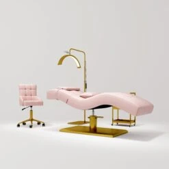 Manufakturo Prestige Hydraulic Eyelash Bed – Adjustable Headrest & High-Density Sponge Bare Blush(Manufakturo Prestige Hydraulic Eyelash Bed Adjustable Headrest High Density Sponge Bare Blush) -Roxie Cosmetics Shop Manufakturo Prestige Hydraulic Eyeash Bed Adjustable Headrest High Density Sponge Bare Blush Set