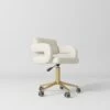 Manufakturo Serenity Salon Chair - 360-Degree Rotation Gold Base Creamy(Manufakturo Serenity Salon Chair 360 Degree Rotation Gold Base Creamy)