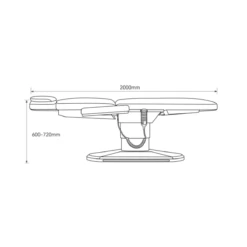 Manufakturo Étoile Electric Lash Beauty Bed - 3 Motors White(Manufakturo Etoile Electric Lash Beauty Bed 3 Motors White) -Roxie Cosmetics Shop etoile dimensions2 14