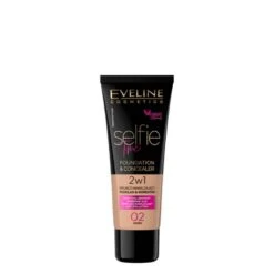Eveline Selfie Time Covering Foundation & Concealer(Eveline Selfie Time Covering Foundation Concealer) -Roxie Cosmetics Shop eveline cosmetics foundation concealer selfie time 2in1 02 ivory vegan