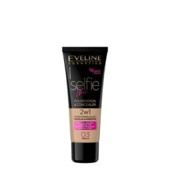 Eveline Selfie Time Covering Foundation & Concealer(Eveline Selfie Time Covering Foundation Concealer) -Roxie Cosmetics Shop eveline cosmetics foundation concealer selfie time 2in1 03 vanilla vegan