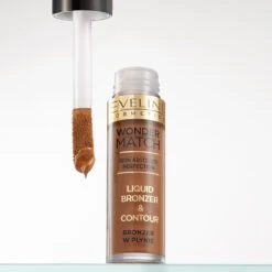 Eveline Wonder Match Liquid Bronzer & Contour(Eveline Wonder Match Liquid Bronzer Contour) -Roxie Cosmetics Shop eveline wonder match creamy liquid bronzer brush roxie cosmetics