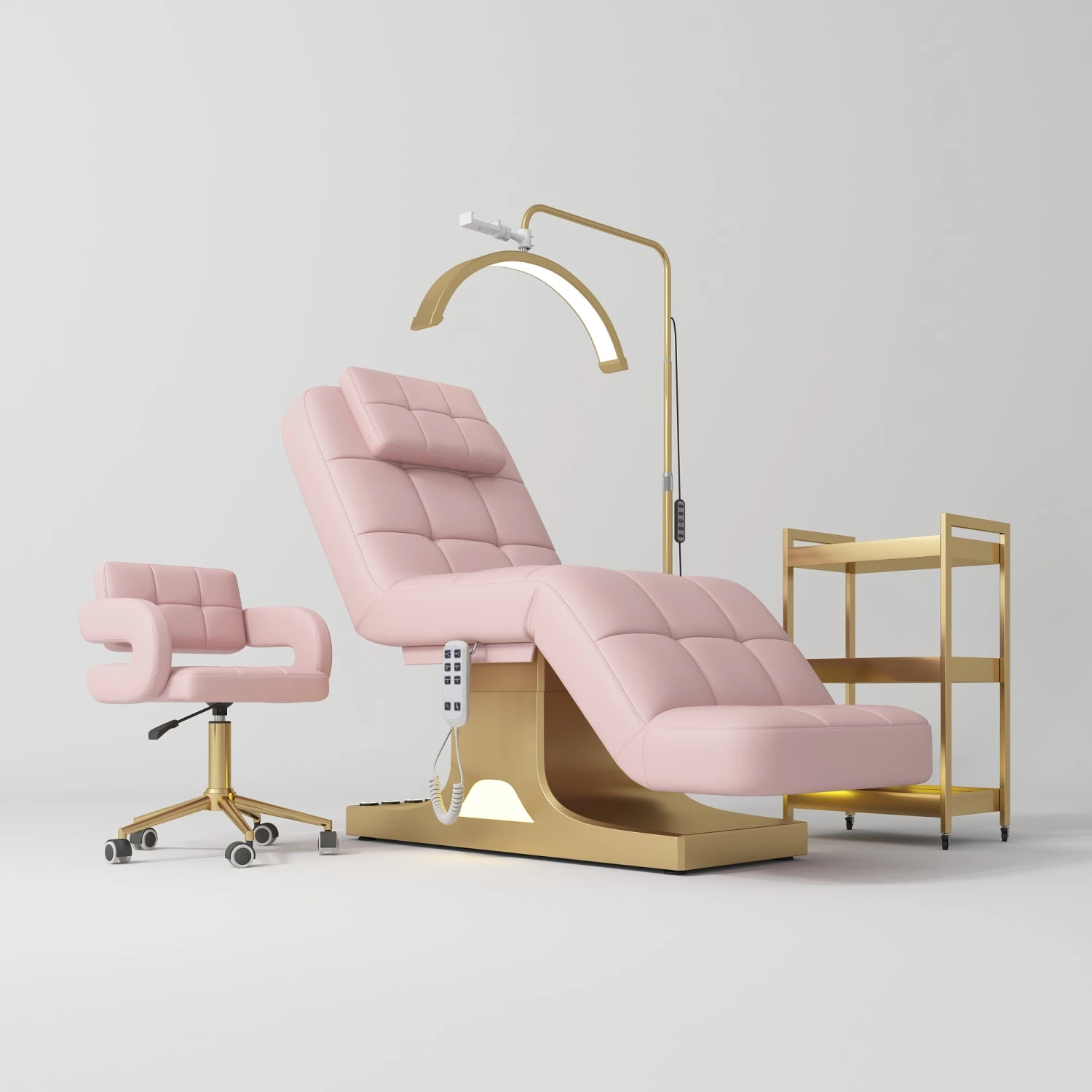 Manufakturo Saphir Version A Bare Blush – 4-Piece Beauty Studio Set: Luxury Bed, Chair, Lamp & Trolley(Manufakturo Saphir Version A Bare Blush 4 Piece Beauty Studio Set Luxury Bed Chair Lamp Trolley) 3 Manufakturo Saphir Version A Bare Blush – 4-Piece Beauty Studio Set: Luxury Bed, Chair, Lamp & Trolley(Manufakturo Saphir Version A Bare Blush 4 Piece Beauty Studio Set Luxury Bed Chair Lamp Trolley)