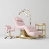 Manufakturo Saphir Version A Light Pink – 4-Piece Beauty Studio Set: Luxury Bed, Chair, Lamp & Trolley(Manufakturo Saphir Version A Light Pink 4 Piece Beauty Studio Set Luxury Bed Chair Lamp Trolley) -Roxie Cosmetics Shop manufakturo 4 piece salon furniture set saphir version a light pink