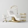 Manufakturo Saphir Version A White – 4-Piece Beauty Studio Set: Luxury Bed, Chair, Lamp & Trolley(Manufakturo Saphir Version A White 4 Piece Beauty Studio Set Luxury Bed Chair Lamp Trolley) -Roxie Cosmetics Shop manufakturo 4 piece salon furniture set saphir version a white