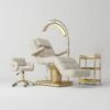Manufakturo Saphir Version B Cappuccino – 4-Piece Beauty Studio Set: Luxury Bed, Chair, Lamp & Trolley(Manufakturo Saphir Version B Cappuccino 4 Piece Beauty Studio Set Luxury Bed Chair Lamp Trolley) -Roxie Cosmetics Shop manufakturo 4 piece salon furniture set saphir version b cappuccino