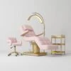Manufakturo Saphir Version B Light Pink – 4-Piece Beauty Studio Set: Luxury Bed, Chair, Lamp & Trolley(Manufakturo Saphir Version B Light Pink 4 Piece Beauty Studio Set Luxury Bed Chair Lamp Trolley) -Roxie Cosmetics Shop manufakturo 4 piece salon furniture set saphir version b light pink