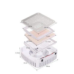 Manufakturo Manicure Table Glam Station With Build-in Dust Absorber Creamy(Manufakturo Manicure Table Glam Station With Build In Dust Absorber Creamy) -Roxie Cosmetics Shop manufakturo dust absorber manicure station details roxie cosmetics