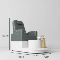 Manufakturo Noémie Navy Luxury Electric Pedicure Chair – Massage Backrest, Gold Tap, USB-C, Ceramic Basin(Manufakturo Noemie Navy Luxury Electric Pedicure Chair Massage Backrest Gold Tap Usb C Ceramic Basin) -Roxie Cosmetics Shop manufakturo noemi pedicure chair navy roxie cosmetics 1