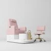 Manufakturo Noémie Luxury Electric Pedicure Chair With Matching Stool – Massage Backrest, Gold Tap, Bare Blush(Manufakturo Noemie Luxury Electric Pedicure Chair With Matching Stool Massage Backrest Gold Tap Bare Blush)