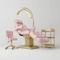 Manufakturo Orielle B Bare Blush – 4-Piece Beauty Studio Set: Luxury Bed, Chair, Moonlight & Trolley(Manufakturo Orielle B Bare Blush 4 Piece Beauty Studio Set Luxury Bed Chair Moonlight Trolley)
