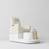 Manufakturo Noémie Creamy Luxury Electric Pedicure Chair – Massage Backrest, Gold Tap, USB-C, Ceramic Basin(Manufakturo Noemie Creamy Luxury Electric Pedicure Chair Massage Backrest Gold Tap Usb C Ceramic Basin) -Roxie Cosmetics Shop manufakturo pedicure chair noemie creamy