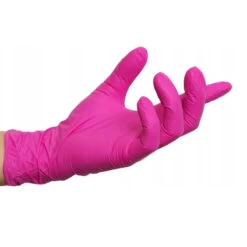 Mercator Nitrile Gloves Powder-Free Magenta(Mercator Nitrile Gloves Powder Free Magenta) -Roxie Cosmetics Shop mercator gloves magenta on hand