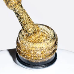 NaiLac Hybrid UV/LED Top Flash Gold(Nailac Hybrid Uv Led Top Flash Gold) -Roxie Cosmetics Shop nailac flash gold top gold uv led 7ml glitter