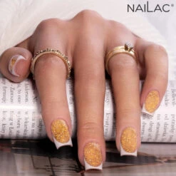 NaiLac Hybrid UV/LED Top Flash Gold(Nailac Hybrid Uv Led Top Flash Gold) -Roxie Cosmetics Shop nailac flash gold top gold uv led 7ml glitter nail styling