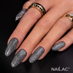 NaiLac Hybrid UV/LED Top Flash Silver(Nailac Hybrid Uv Led Top Flash Silver) -Roxie Cosmetics Shop nailac flash gold top silver uv led glitter top no wipe nails styling