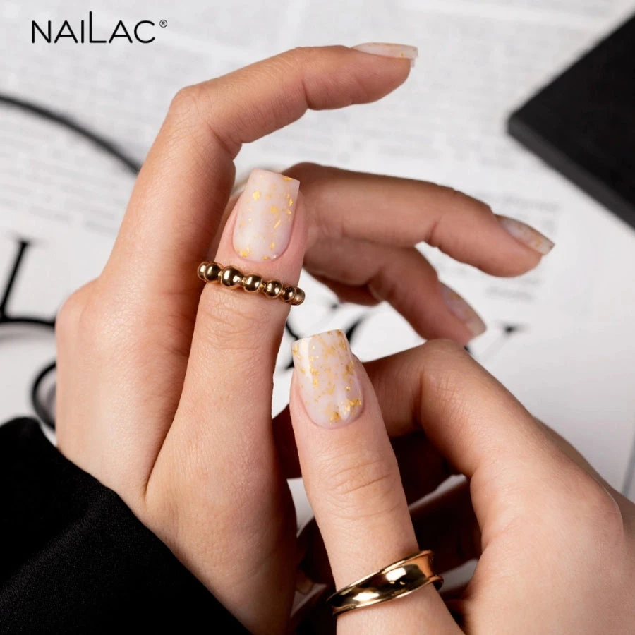 NaiLac Hybrid UV/LED Glammy Rubber Base Milk & Gold(Nailac Hybrid Uv Led Glammy Rubber Base Milk Gold) 7 NaiLac Hybrid UV/LED Glammy Rubber Base Milk & Gold(Nailac Hybrid Uv Led Glammy Rubber Base Milk Gold) - Image 5