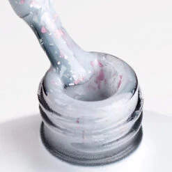 NaiLac Hybrid UV/LED Glammy Rubber Base Milk & Silver(Nailac Hybrid Uv Led Glammy Rubber Base Milk Silver) -Roxie Cosmetics Shop nailac glammy rubber base milk silver 7ml flakes