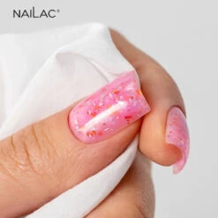 NaiLac Hybrid UV/LED Glammy Rubber Base Pink(Nailac Hybrid Uv Led Glammy Rubber Base Pink) -Roxie Cosmetics Shop nailac glammy rubber base pink 7ml flakes nails