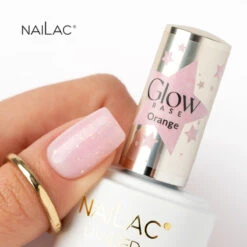 NaiLac Hybrid UV/LED Rubber Base Glow Orange(Nailac Hybrid Uv Led Rubber Base Glow Orange) -Roxie Cosmetics Shop nailac nails base hema free rubber base glow base orange 7ml roxie cosmetics