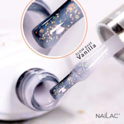 NaiLac Hybrid UV/LED Rubber Base Glow Vanilla(Nailac Hybrid Uv Led Rubber Base Glow Vanilla) -Roxie Cosmetics Shop nailac nails base hema free rubber base glow base vanilla glitter roxie cosmetics