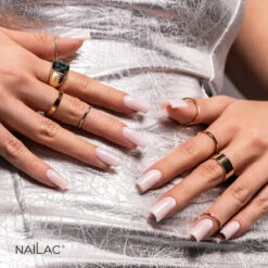 NaiLac Hybrid UV/LED Top OpalX Blush Gold(Nailac Hybrid Uv Led Top Opalx Blush Gold) -Roxie Cosmetics Shop nailac opalX top no wipe uv led blush gold nails styling