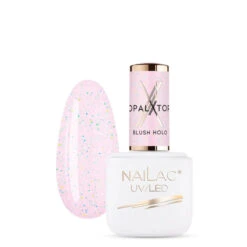 NaiLac Hybrid UV/LED Top OpalX Blush Holo(Nailac Hybrid Uv Led Top Opalx Blush Holo)