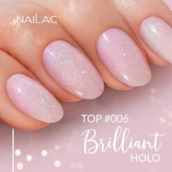 NaiLac Hybrid UV/LED Top Brilliant Holo 006(Nailac Hybrid Uv Led Top Brilliant Holo 006) -Roxie Cosmetics Shop nailac uv led hybrid gel 006 top brilliant holo nails styling