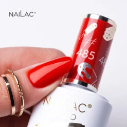 NaiLac UV/LED Gel Nail Polish 485(Nailac Uv Led Gel Nail Polish 485) 12 NaiLac UV/LED Gel Nail Polish 485(Nailac Uv Led Gel Nail Polish 485) -Roxie Cosmetics Shop nailac uv led hybrid gel nail polish 485 red swatch