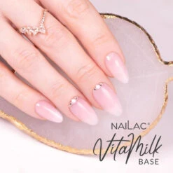 NaiLac Hybrid UV/LED VitaMilk Base(Nailac Hybrid Uv Led Vitamilk Base) -Roxie Cosmetics Shop nailac uv led hybrid gel vitamilk building nail base nails styling