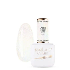 NaiLac Hybrid UV/LED Top Laser Holo Gold(Nailac Hybrid Uv Led Top Laser Holo Gold)