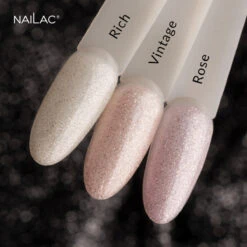 NaiLac Hybrid UV/LED Rubber Base Rose(Nailac Hybrid Uv Led Rubber Base Rose) -Roxie Cosmetics Shop nailac uv led rubber base rose swatch nails collection roxie cosmetics