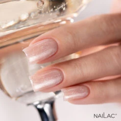 NaiLac Hybrid UV/LED Rubber Base Vintage(Nailac Hybrid Uv Led Rubber Base Vintage) -Roxie Cosmetics Shop nailac uv led rubber base vintage swatch silver nail roxie cosmetics