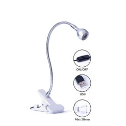 Desk Table Lamp UV/LED 5W(Desk Lamp Uv Led 5w) -Roxie Cosmetics Shop project nails ul led table desk lamp silver details