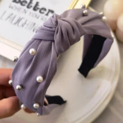 Roxie Collection Classic Headband Violet With Pearls(Roxie Collection Classic Headband Violet With Pearls)