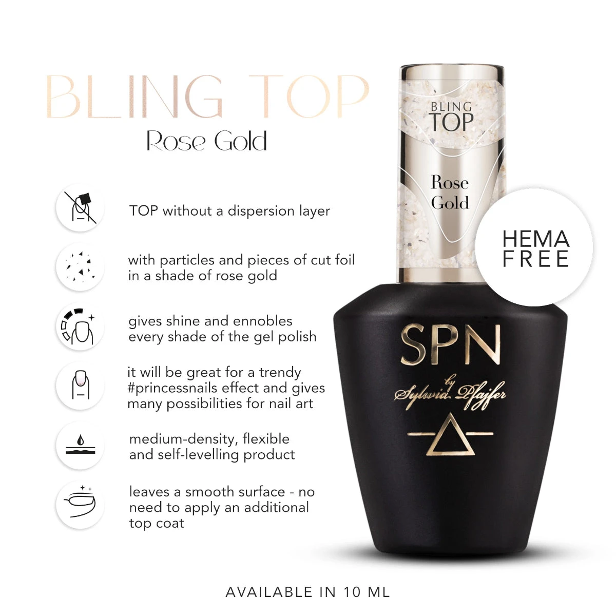 SPN Nails UV LaQ Bling Top Rose Gold(Spn Nails Uv Laq Bling Top Rose Gold) 8 SPN Nails UV LaQ Bling Top Rose Gold(Spn Nails Uv Laq Bling Top Rose Gold) - Image 6