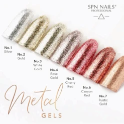SPN Nails Metal Gel No.3 White Gold(Spn Nails Metal Gel No 3 White Gold) 7 SPN Nails Metal Gel No.3 White Gold(Spn Nails Metal Gel No 3 White Gold) -Roxie Cosmetics Shop spn nails glitter gel no3 white gold glitter collections nails roxie cosmetics