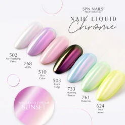SPN Nails Nail Liquid Chrome Sunset Nail Dust(Spn Nails Nail Liquid Chrome Sunset Nail Dust) -Roxie Cosmetics Shop spn nails nail liquid chrome sunset pink nail series roxie cosmetics