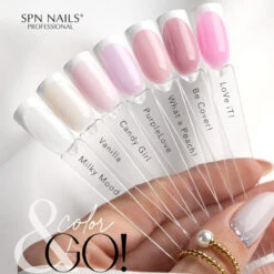 SPN Nails Rubber Base COLOR & GO! Vanilla(Spn Nails Rubber Base Color Go Vanilla) -Roxie Cosmetics Shop spn nails rubber base color go vanilla series swatch roxie cosmetics