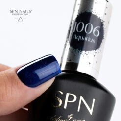 SPN Nails UV/LED Gel Polish 1006 Aquarius(Spn Nails Uv Led Gel Polish 1006 Aquarius) -Roxie Cosmetics Shop spn nails uv led gel polish 1006 aquarius blue glitter swatch roxie cosmetics