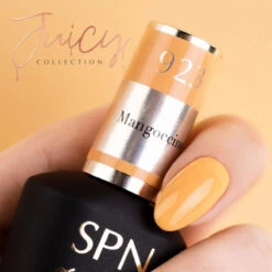 SPN Nails UV/LED Gel Polish 923 Mangoccino(Spn Nails Uv Led Gel Polish 923 Mangoccino) -Roxie Cosmetics Shop spn nails uv led gel polish 923 Mangoccino orange colour swatch roxie cosmetics