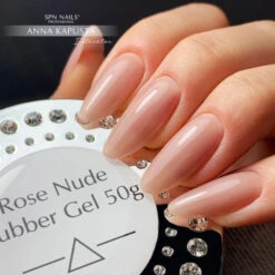 SPN Nails Rubber Nail Gel Rose Nude(Spn Nails Rubber Nail Gel Rose Nude) -Roxie Cosmetics Shop spn rubber gel rose nude on nails2