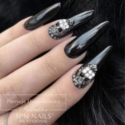 SPN Nails UV/LED Gel Polish 503 Black Tulip(Spn Nails Uv Led Gel Polish 503 Black Tulip) -Roxie Cosmetics Shop spn uv led hybrid gel nail polish 503 black tulip black nails styling